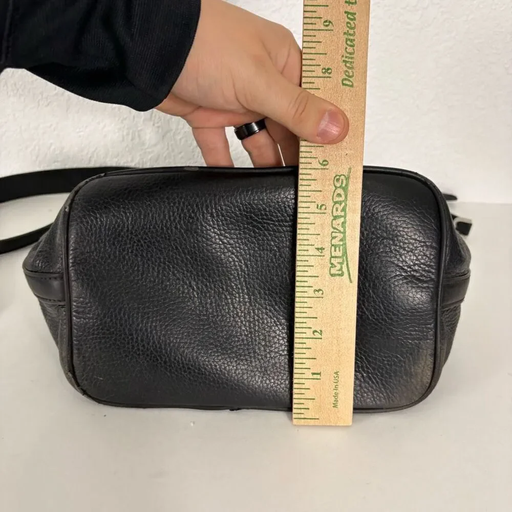 Michael Kors Black Pebbled Leather Fulton Sport Shoulder Purse‎ Big Logo